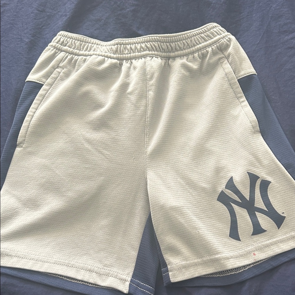 Genuine Merchandise Cream and Navy Athletic Shorts Boys